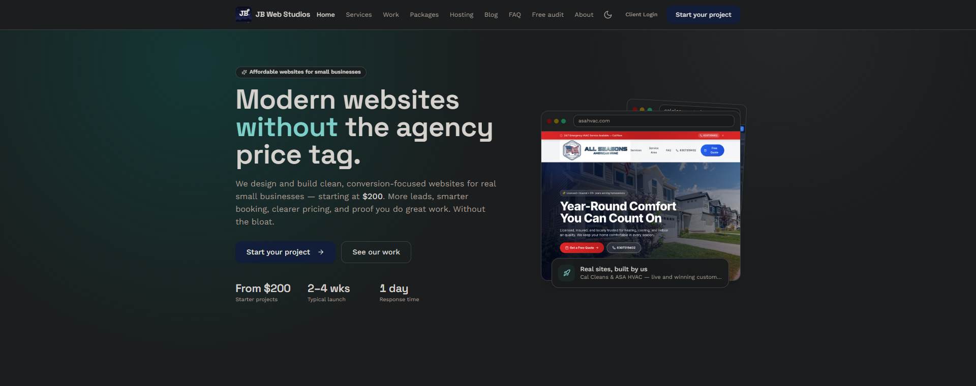 JB Web Studios website